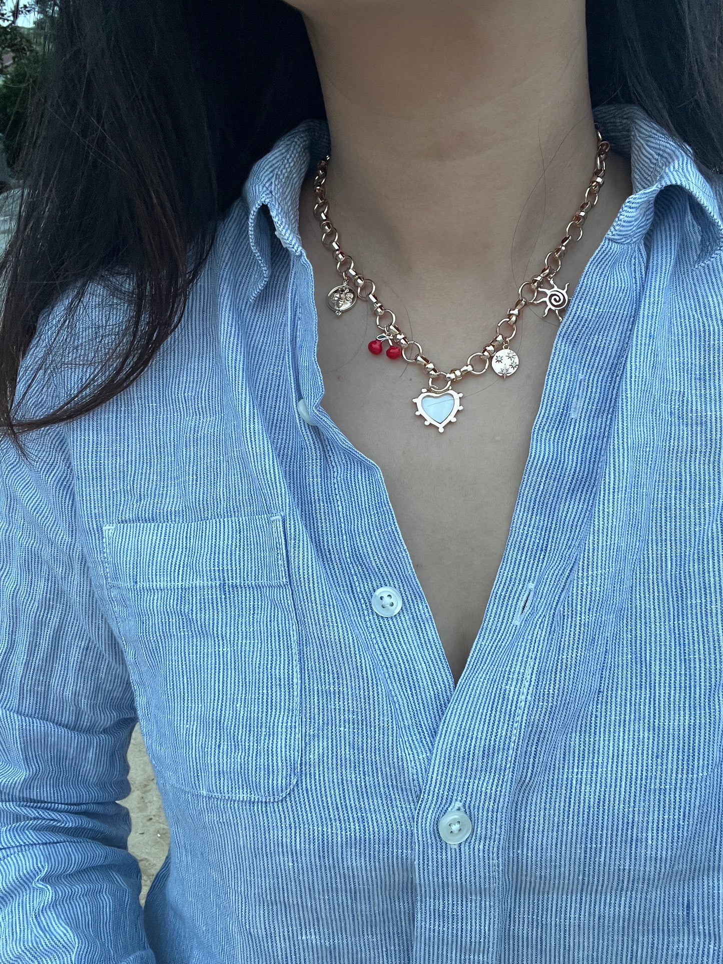 JoeyJewelry Designer Necklace – 18K Gold PVD Plated Stainless Steel | Elegant & Durable